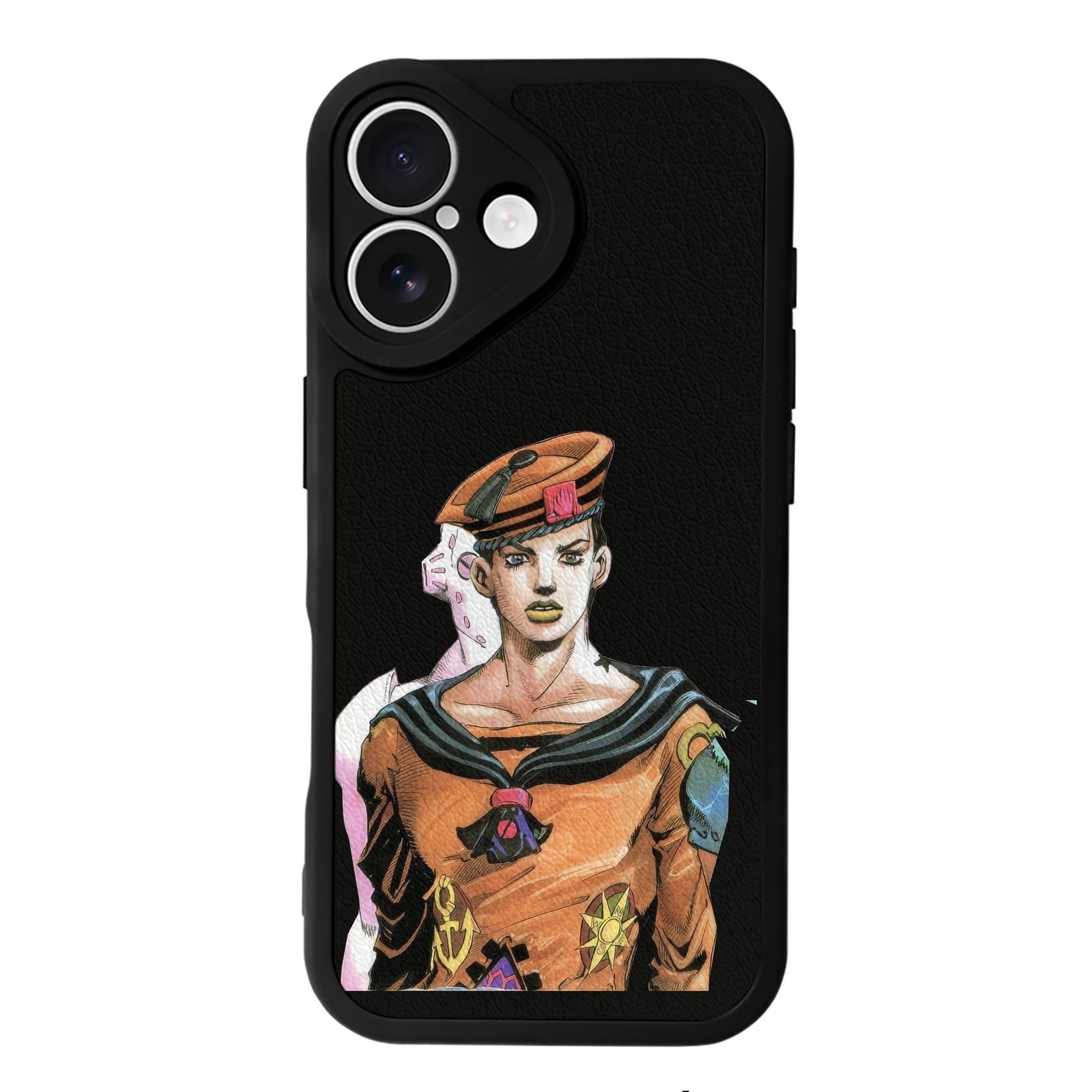 （画像用） ジョジョの奇妙な冒険 東方定助 JoJo's Bizarre Adventure Higashikata Josuke 【iPhone 16シリーズ対応】シリコンスマホケース（レザー調） 材質：シリコン